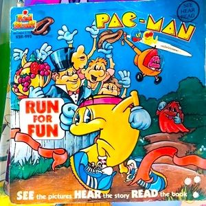 Vintage Namco Pac-man Coloring Book & vinyl Record